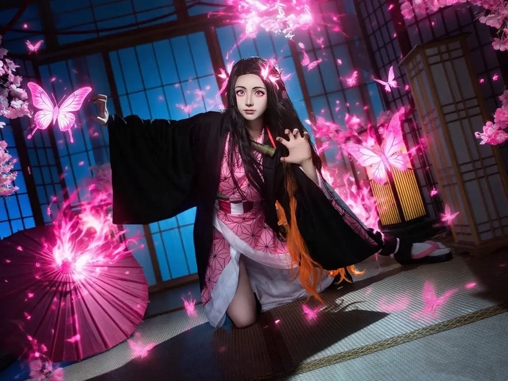 hình cosplay anime nezuko 