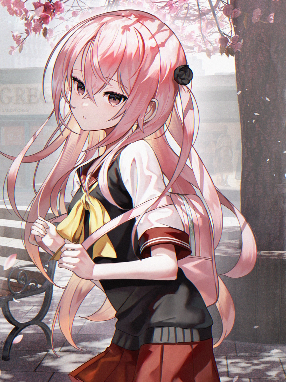 hình anime sajuna inui tóc hồng 