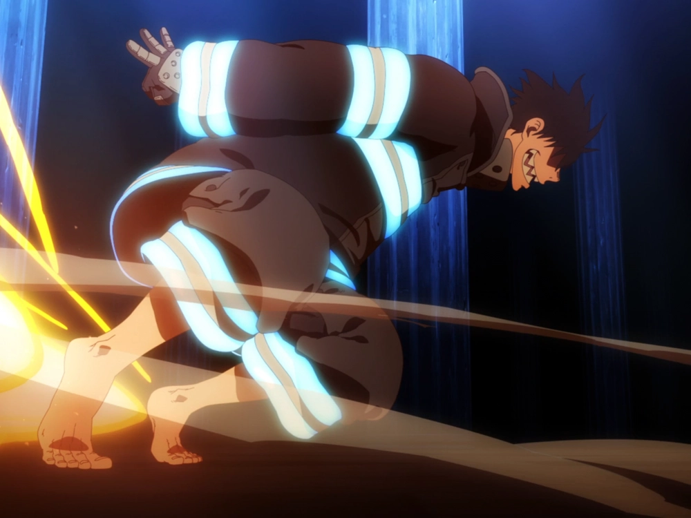 hình fire force shinra cười nhẹ