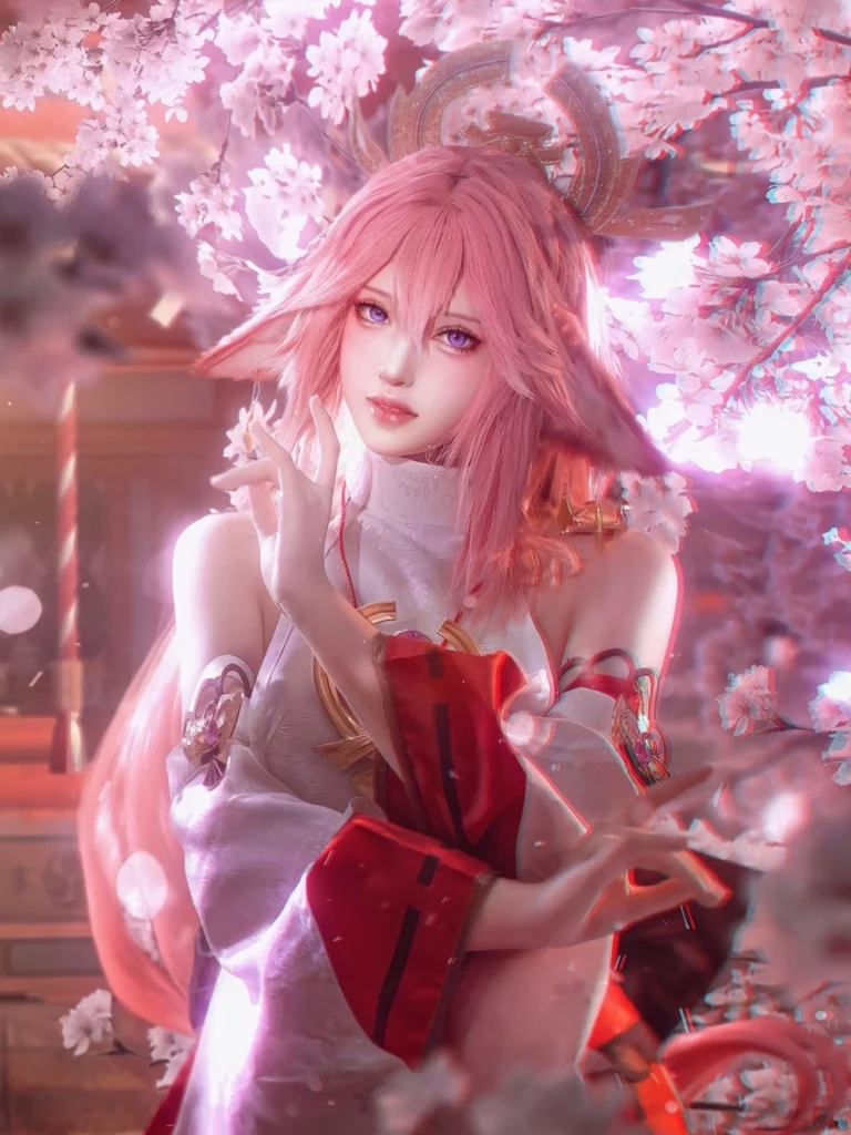 yae miko cosplay đẹp chất lượng