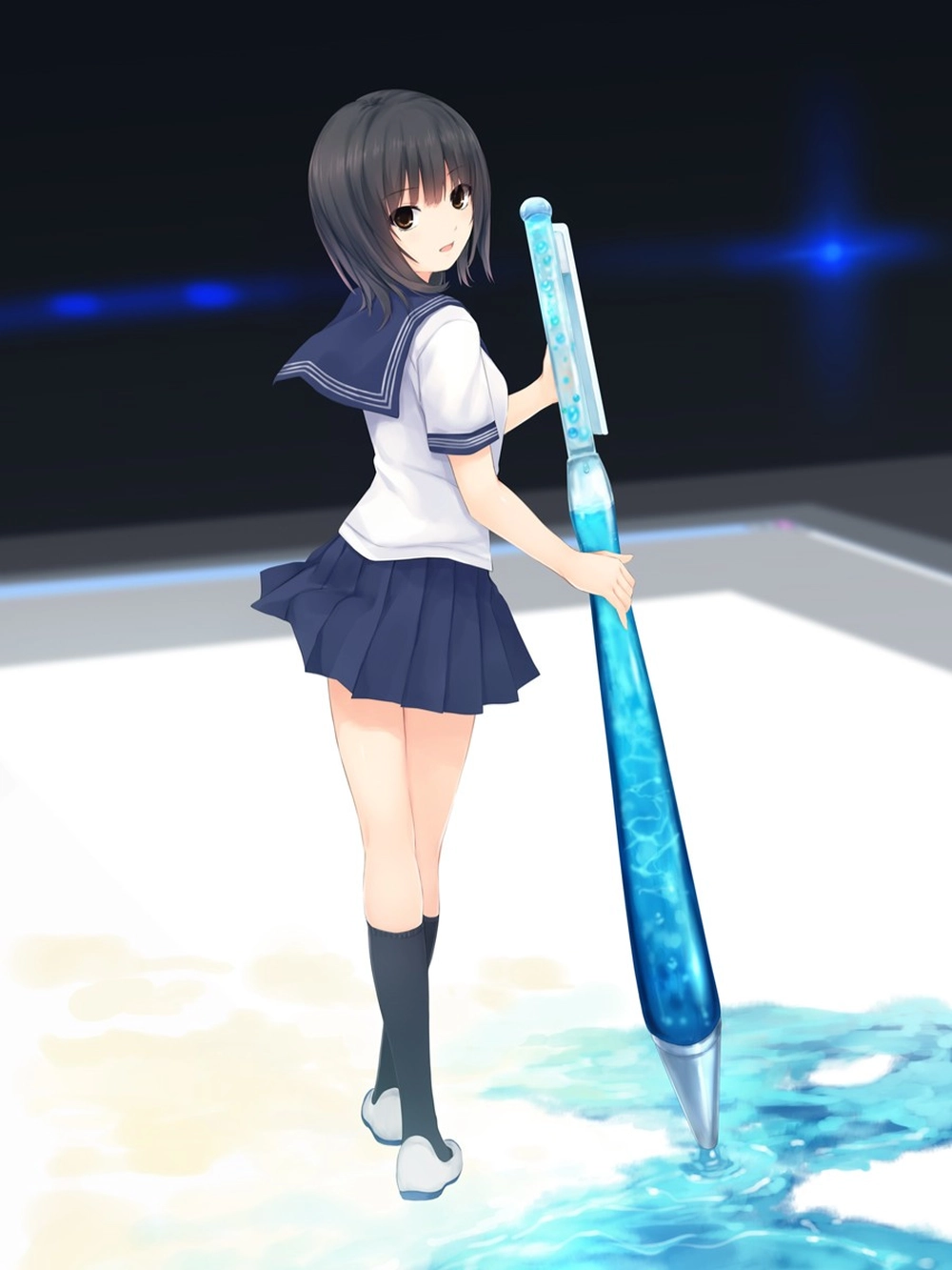 ảnh anime nữ lạnh lùng tóc ngắn đẹp nhất 2D 