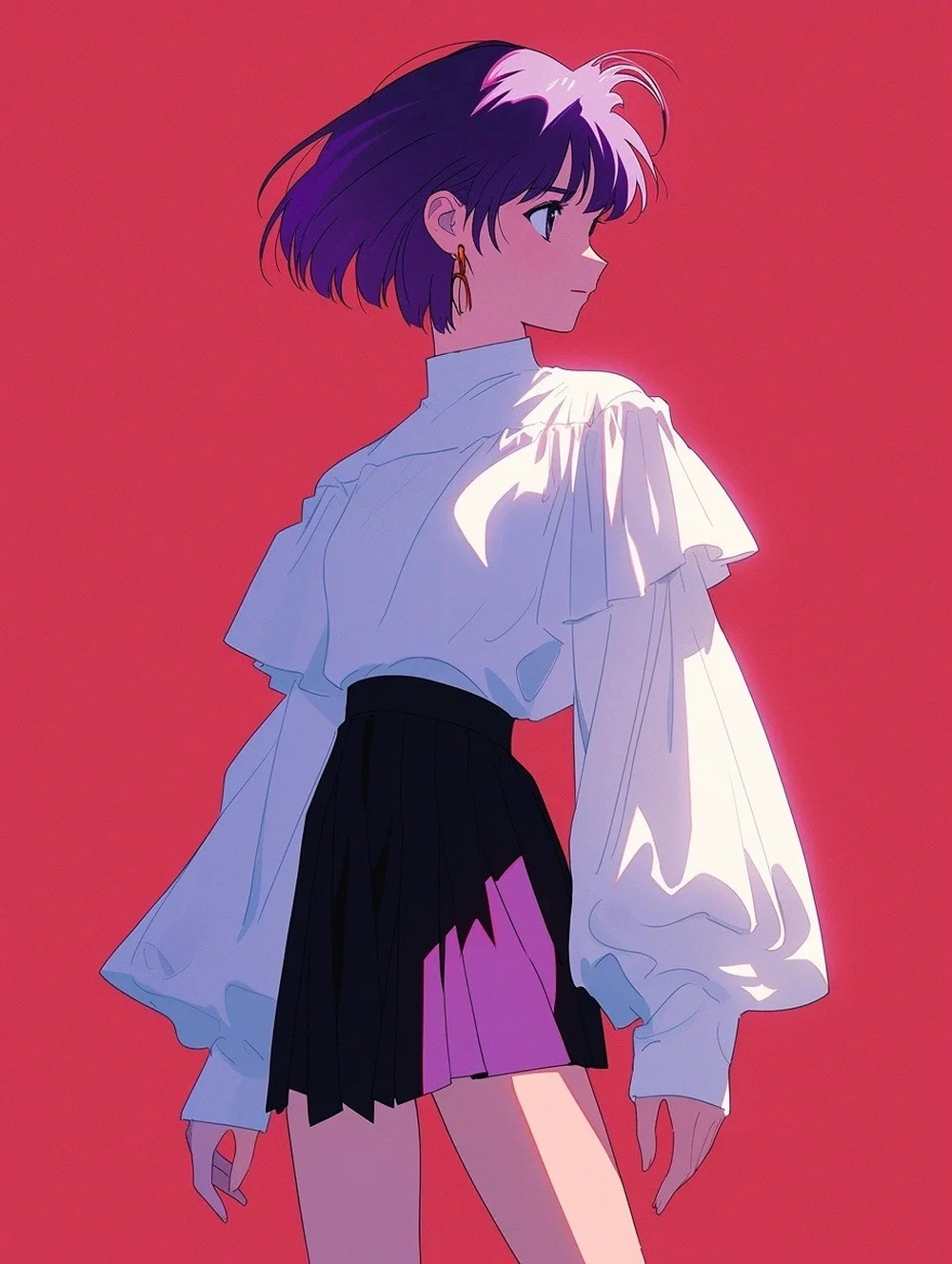 ảnh anime nữ lạnh lùng tóc ngắn ngầu cool 