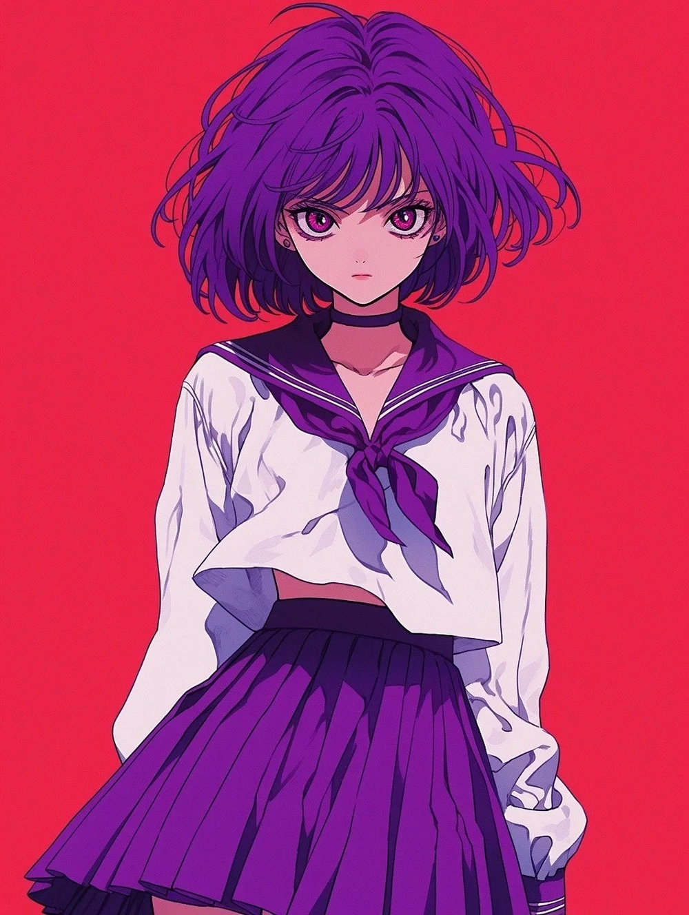 ảnh anime nữ tóc ngắn phong cách dịu dàng 