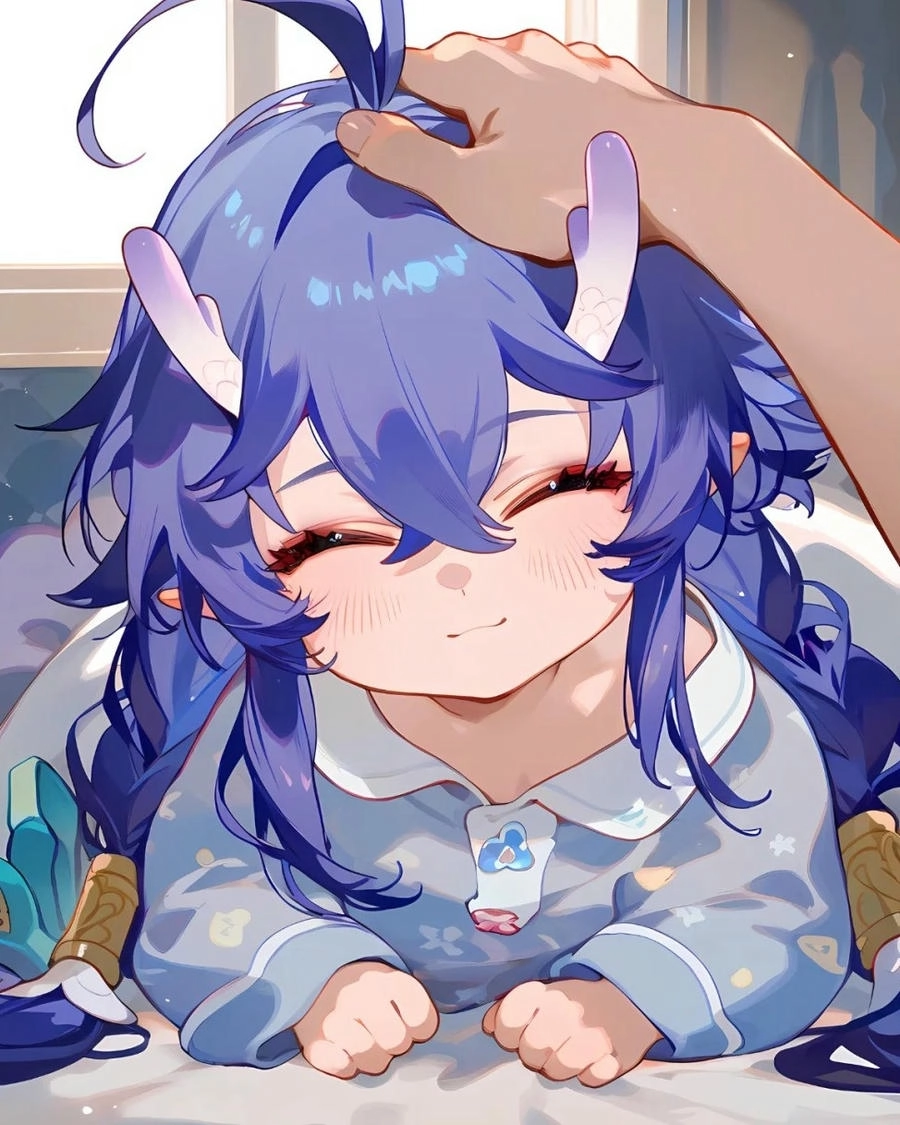 ảnh anime xoa đầu và cười hiền