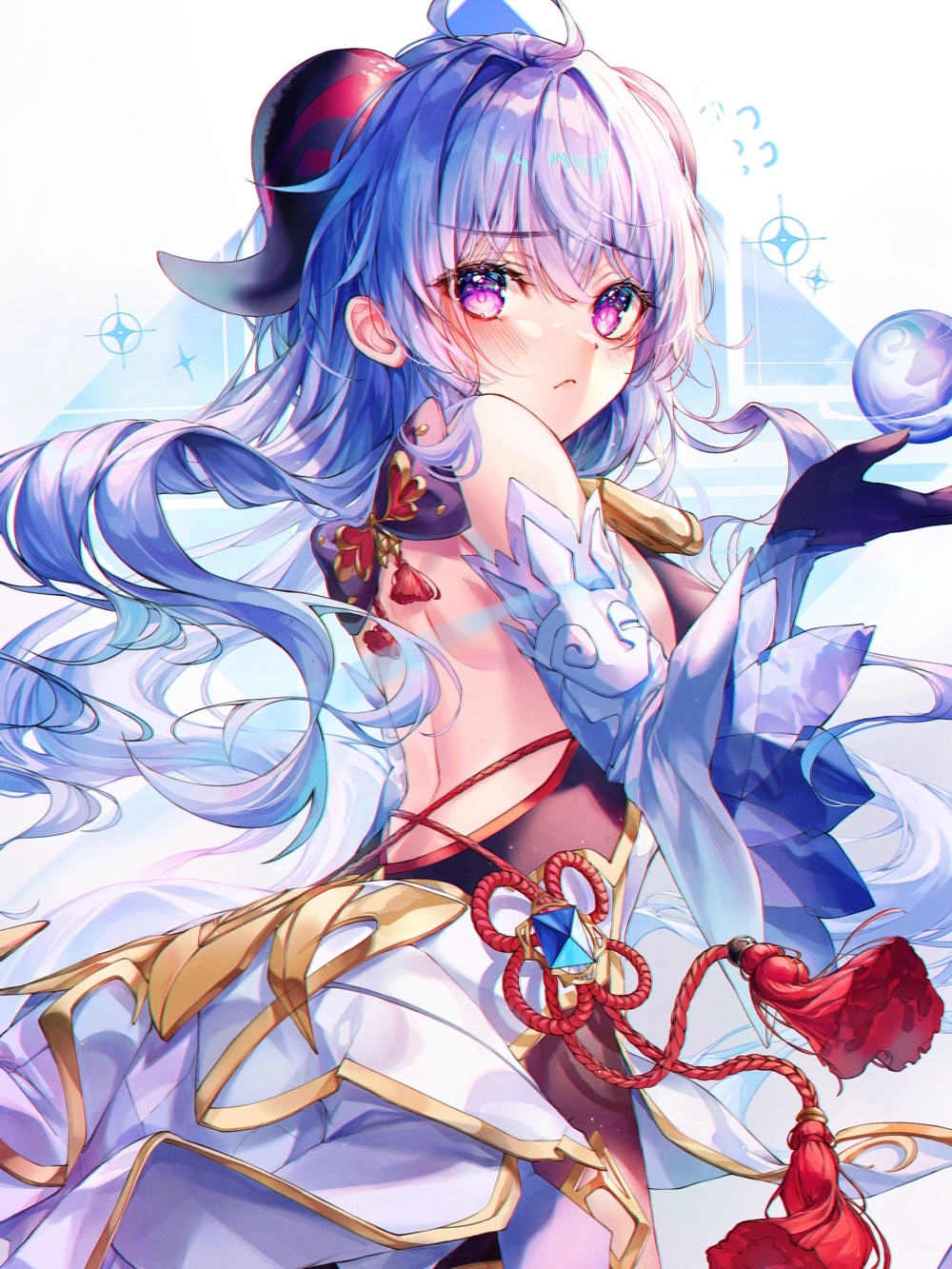 ảnh ganyu giữa tuyết trắng