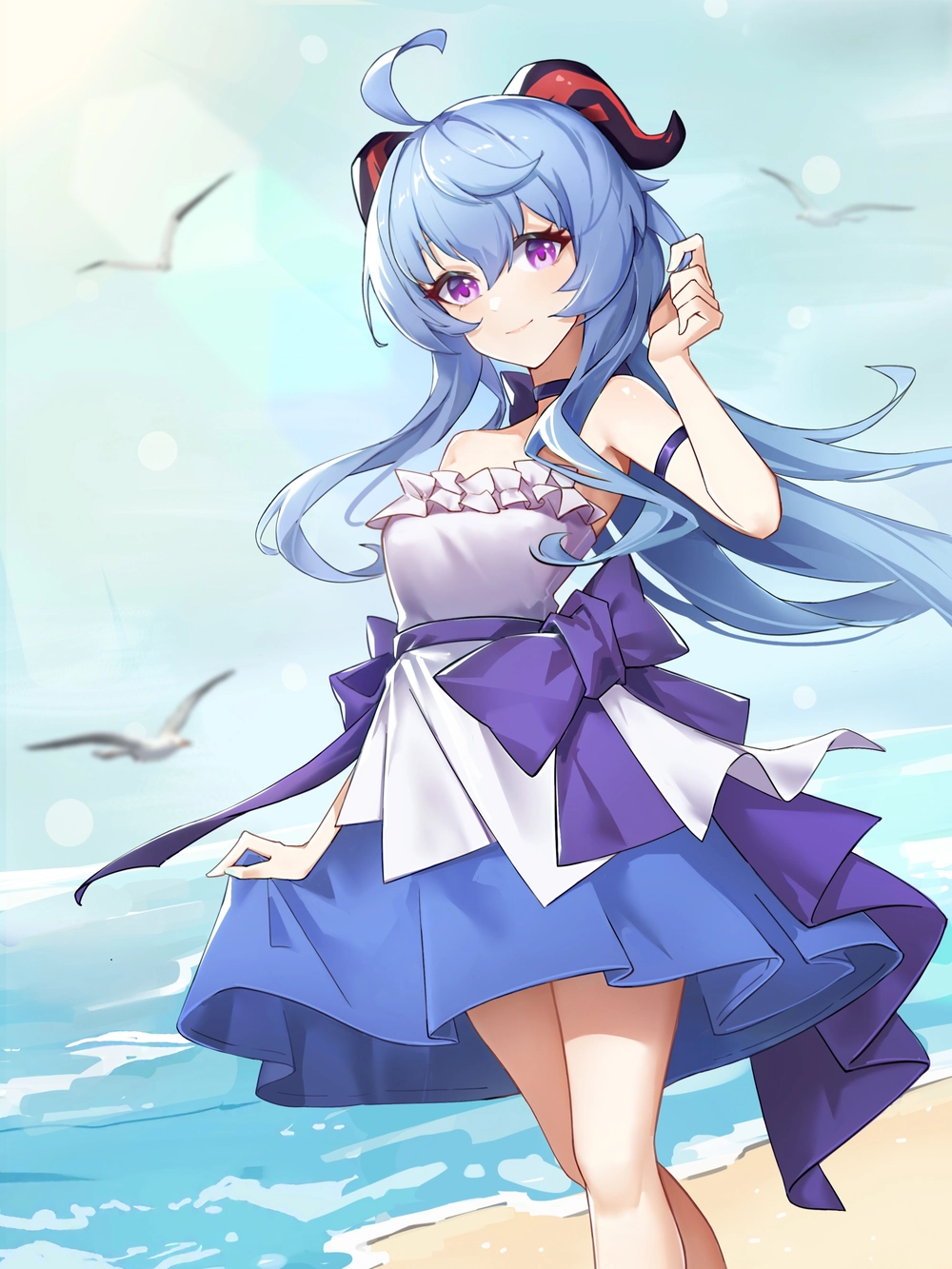 ảnh ganyu nụ cười mỉm