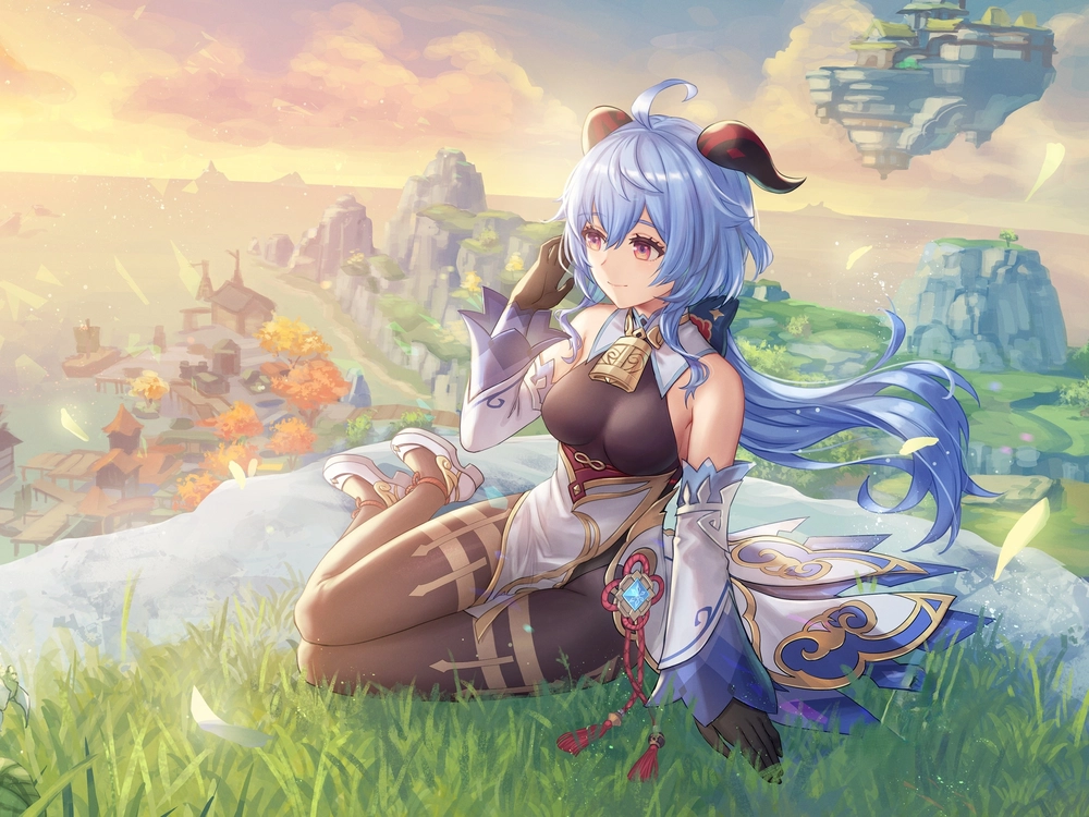 ảnh ganyu ánh mắt tập trung