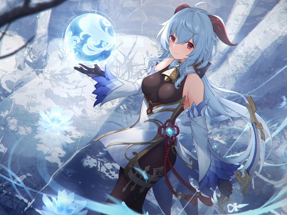 hình ganyu màu nước