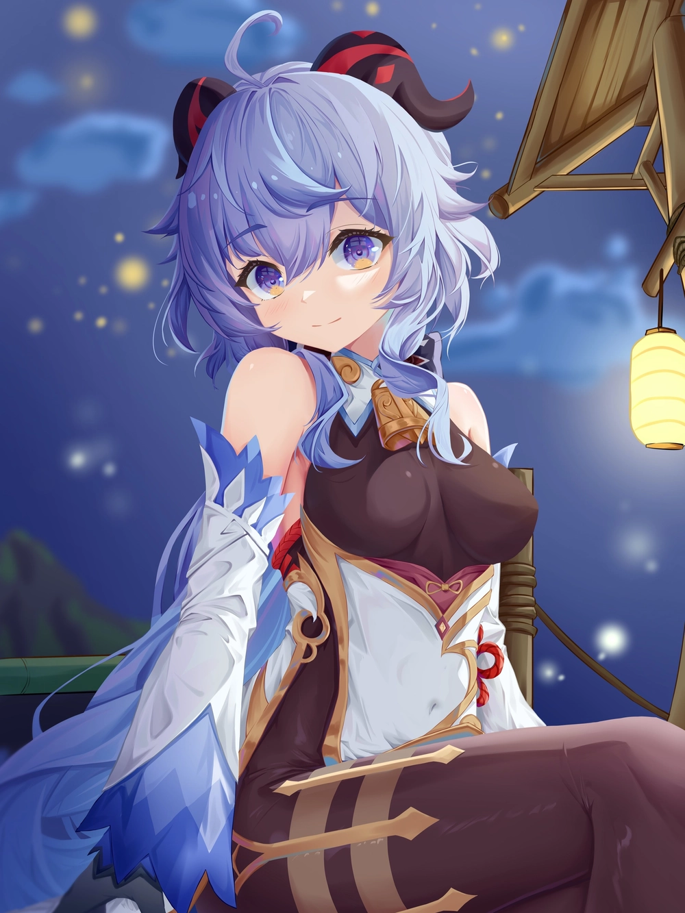 hình ganyu vẽ tay cổ điển