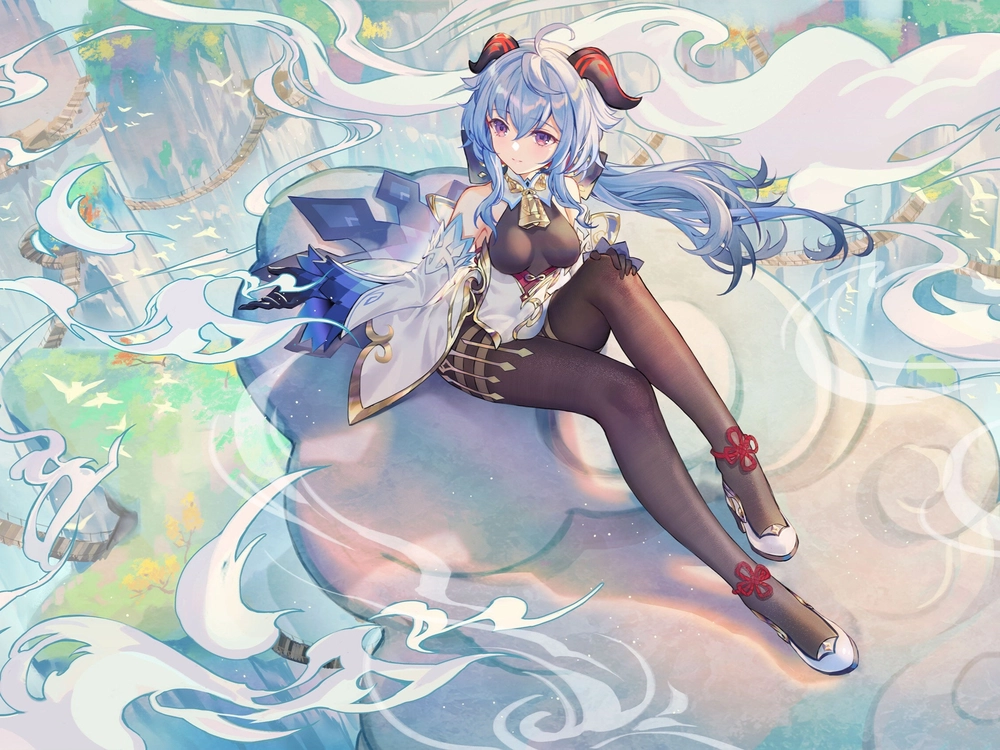hình ganyu kết hợp phong cách fantasy