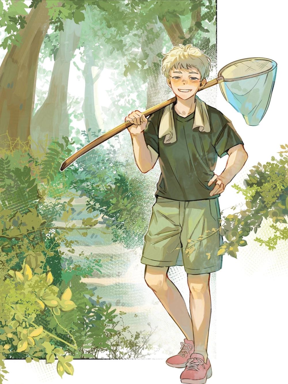 hình ảnh hikaru với khung cảnh rừng mùa hè