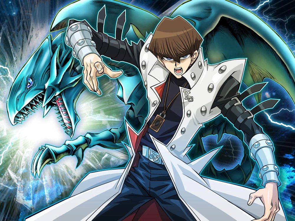hình seto kaiba cùng rồng trắng mắt xanh
