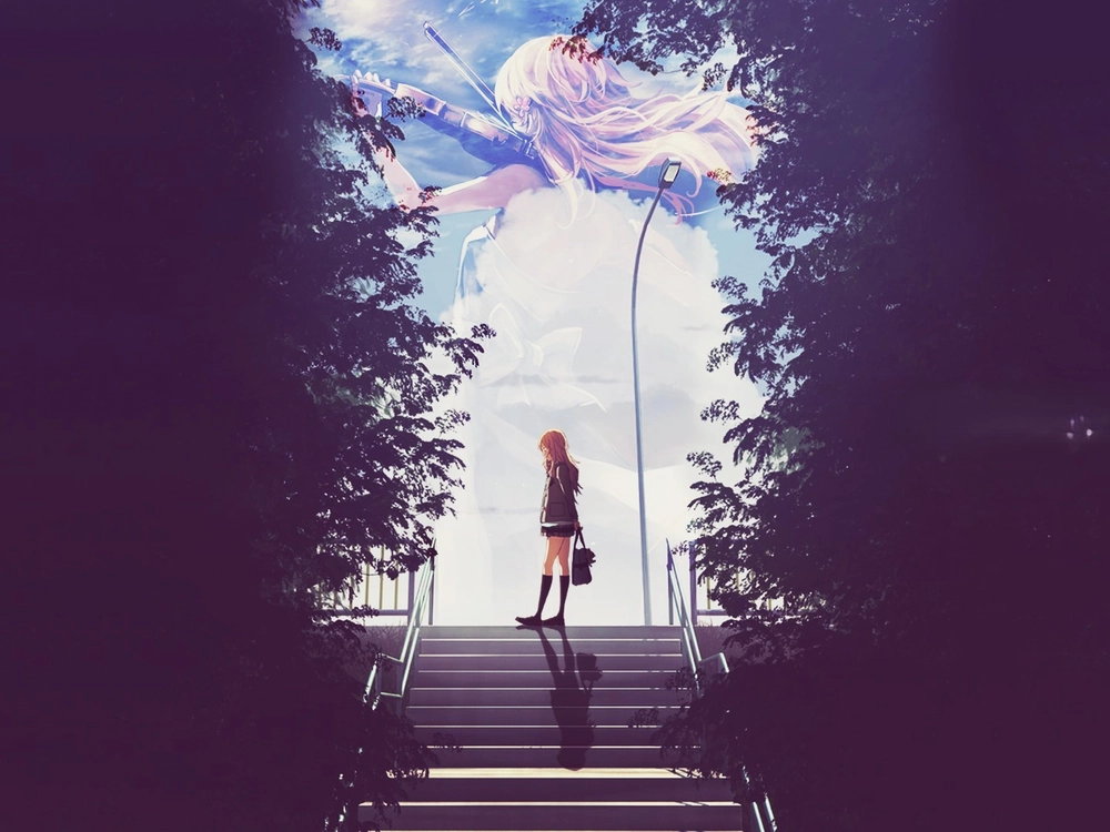 nền Kaori Miyazono buồn lãng mạn