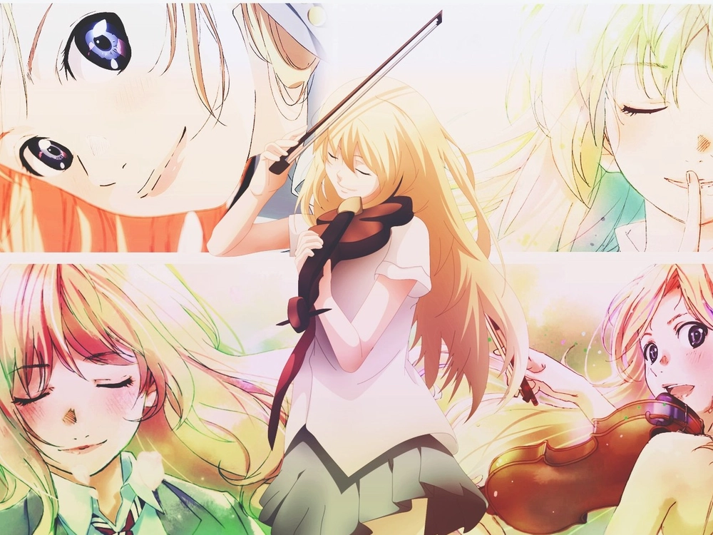 ảnh Miyazono Kaori tóc vàng