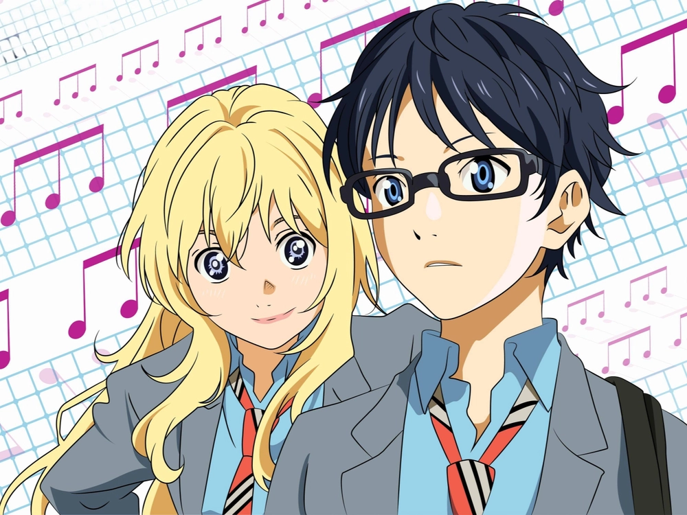 ảnh Kaori Miyazono và Kousei Arima nắm tay