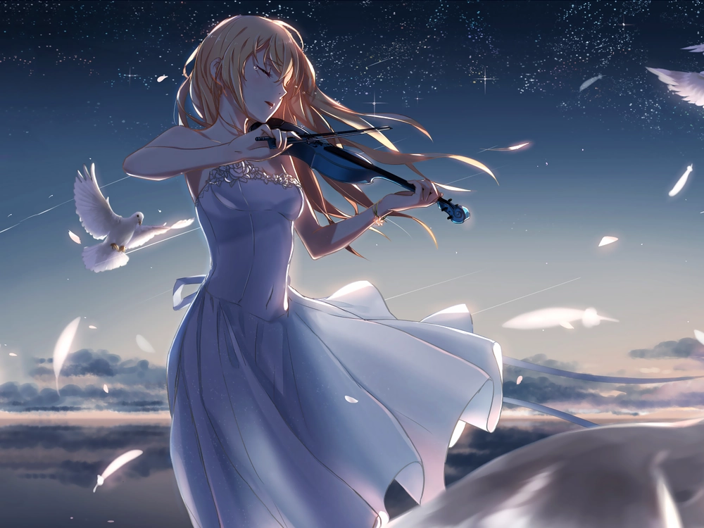 hình Kaori Miyazono trong khoảnh khắc buồn