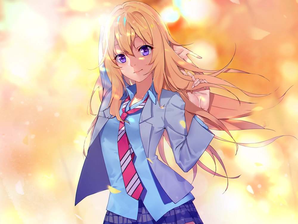 hình Kaori Miyazono mùa thu vàng