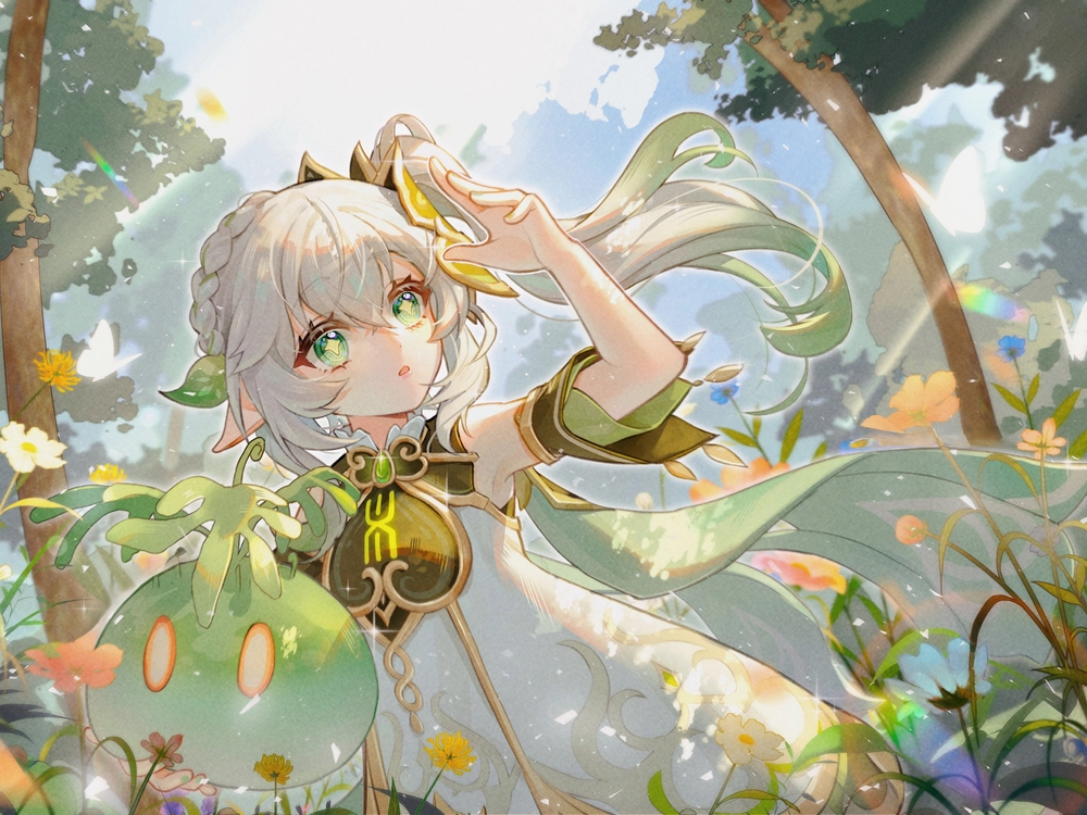 hình nahida genshin impact ở khu rừng sumeru