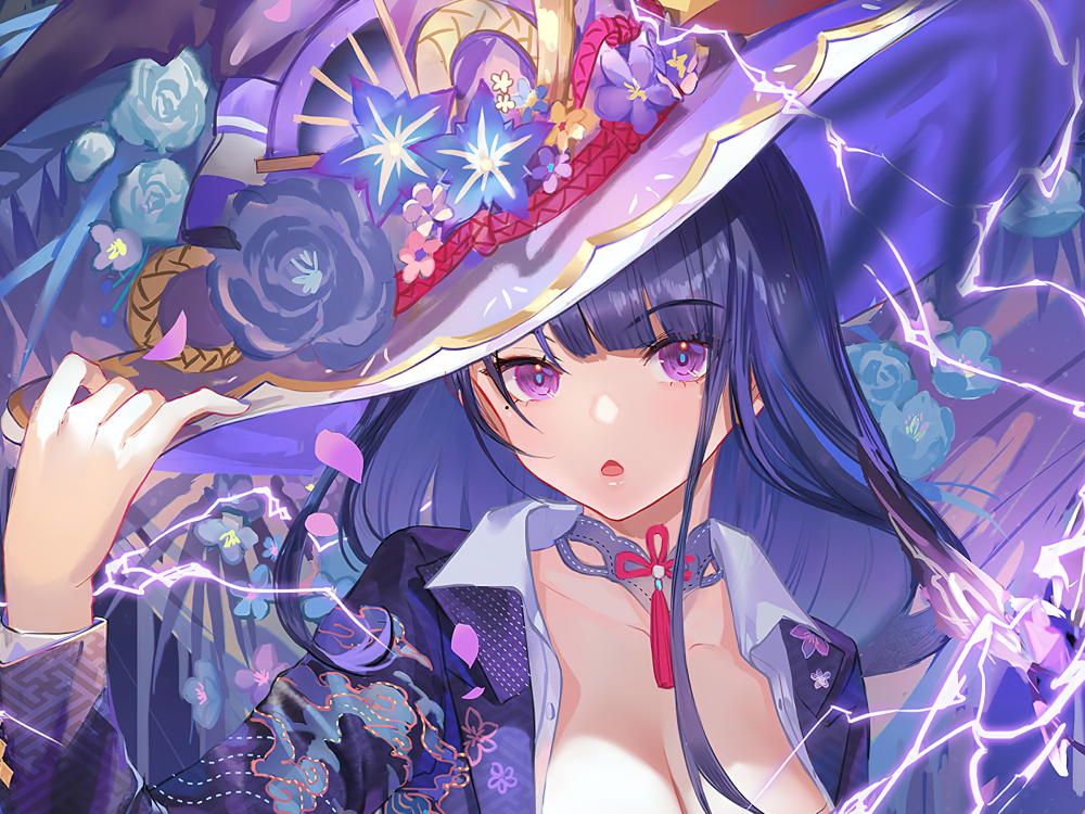 hình raiden shogun digital art