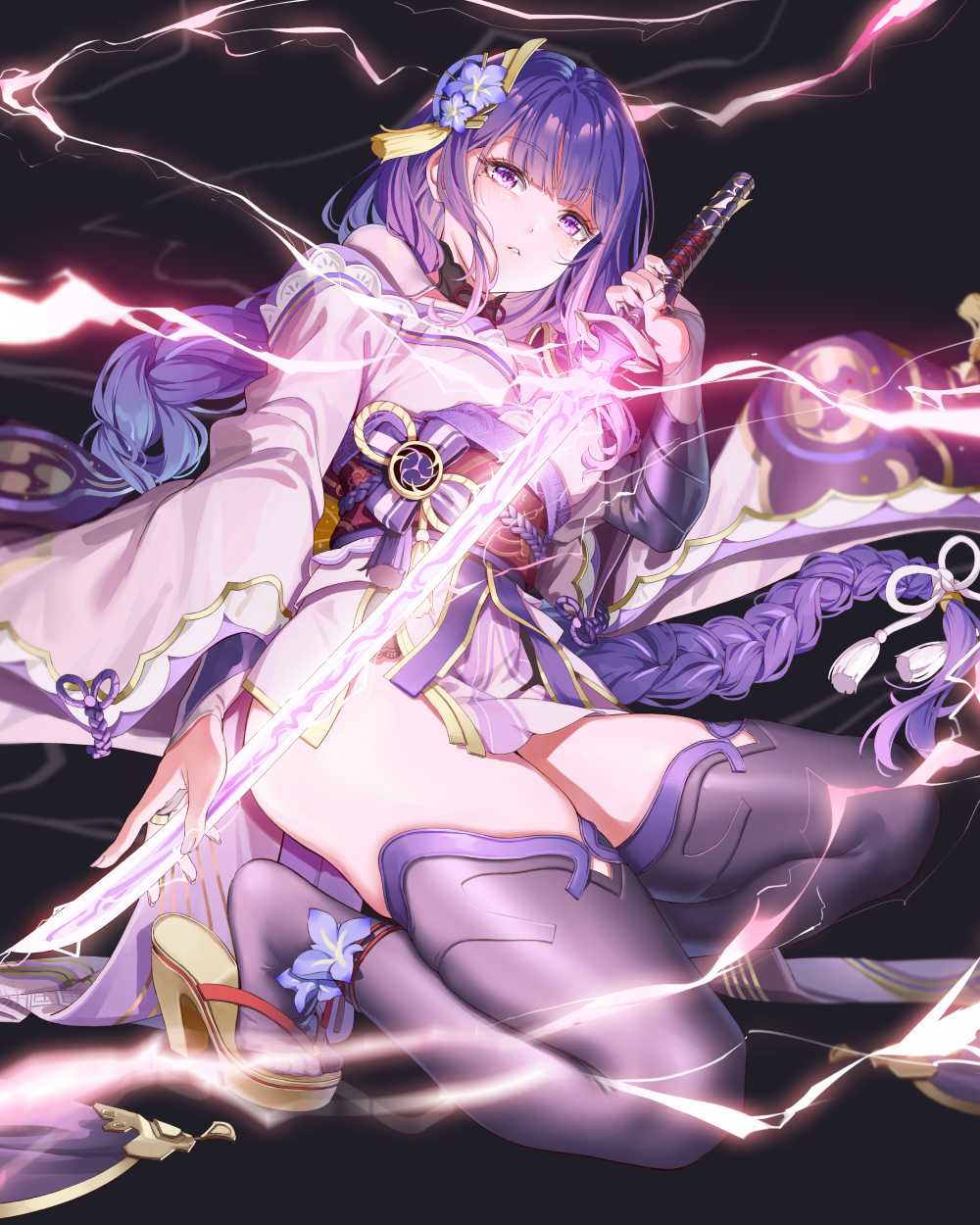 ảnh raiden shogun cảnh hành động