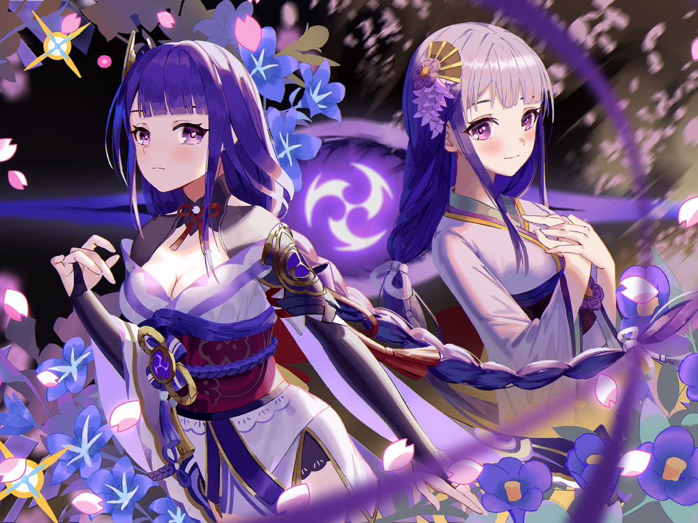 raiden shogun nền phong cảnh