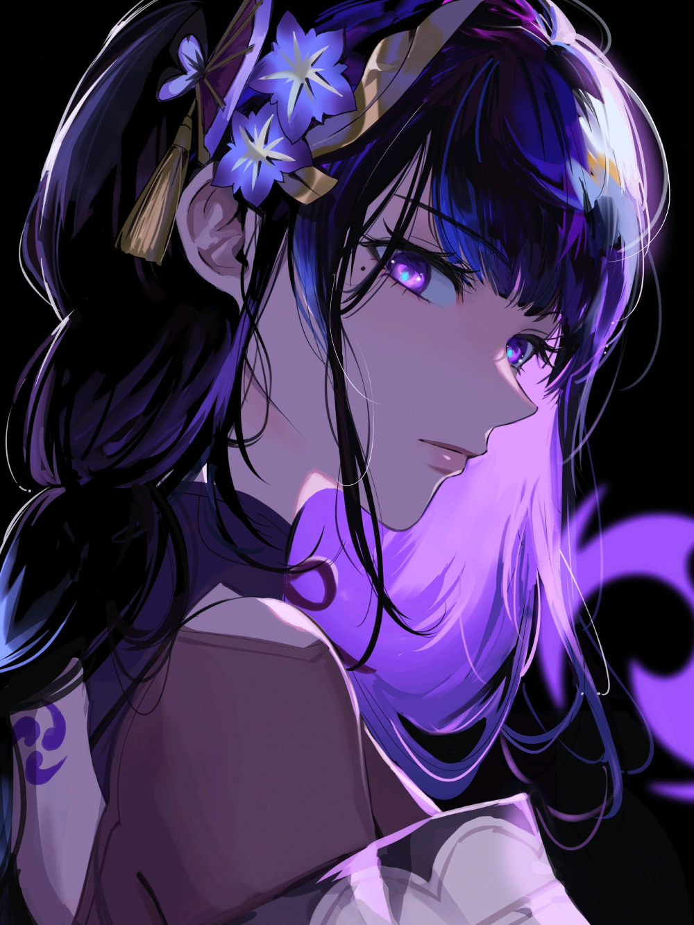 ảnh raiden shogun nghệ thuật