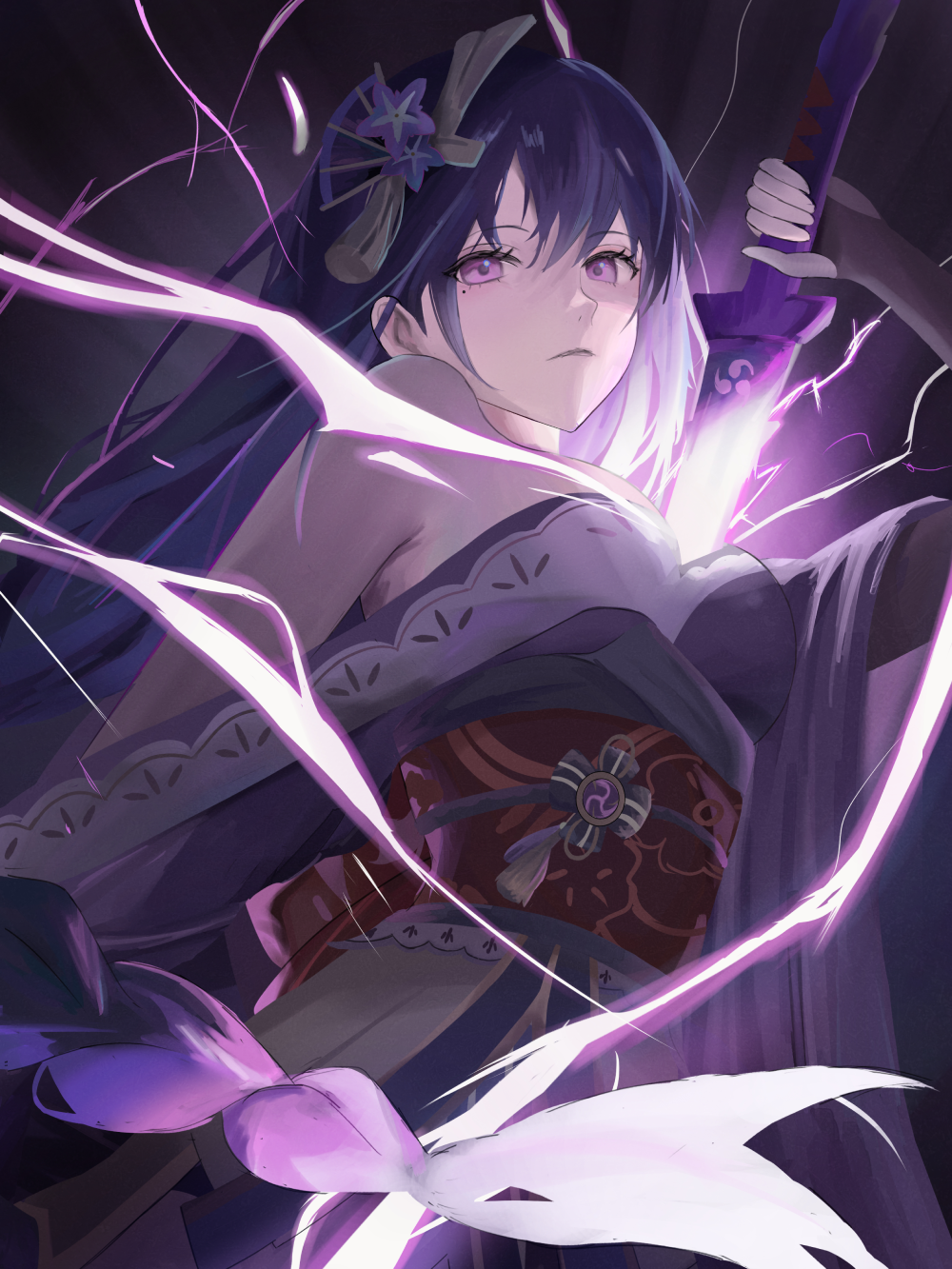 raiden shogun với hiệu ứng sấm chớp