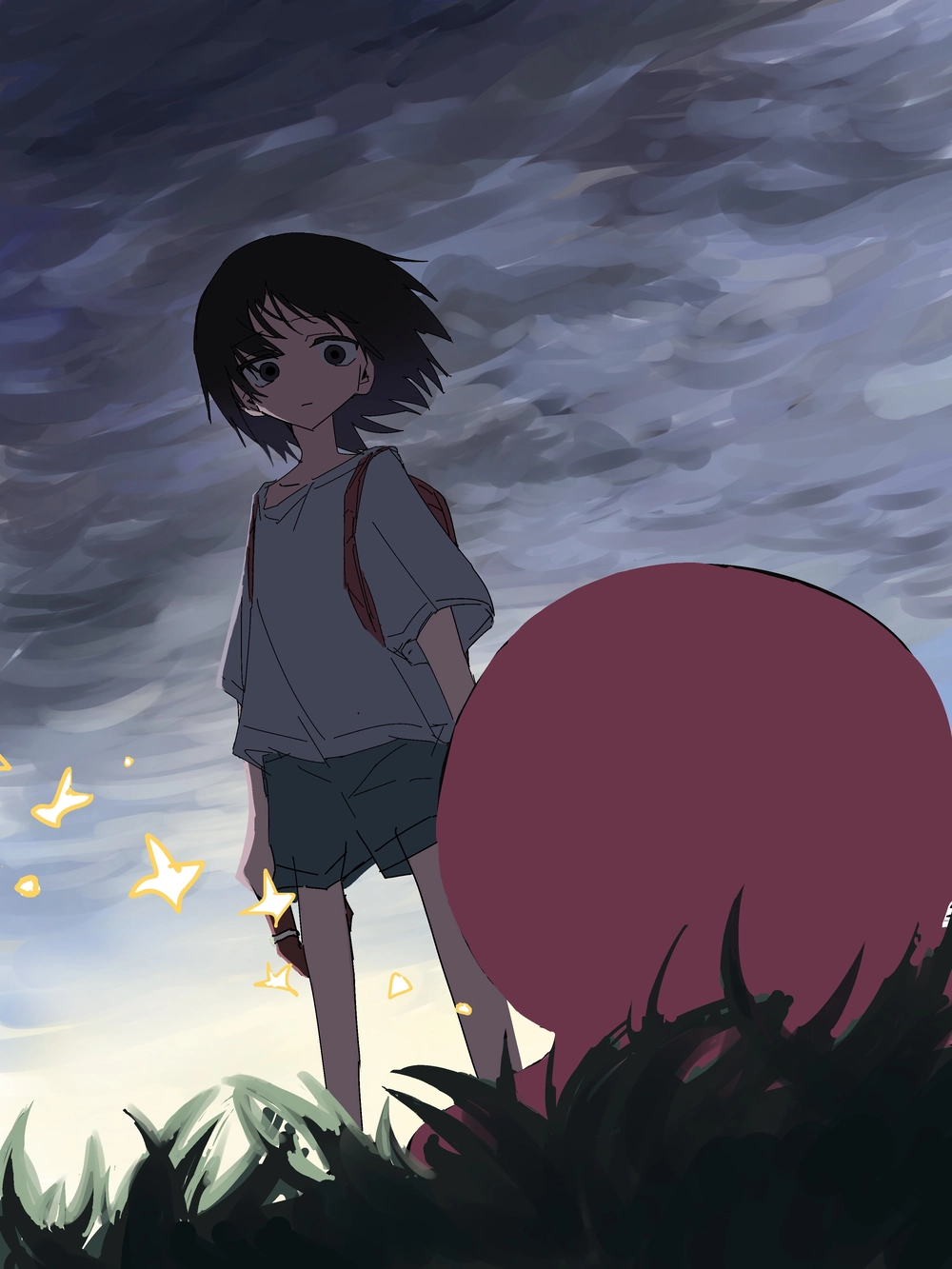 Hình anime Shizuka Kuze buồn