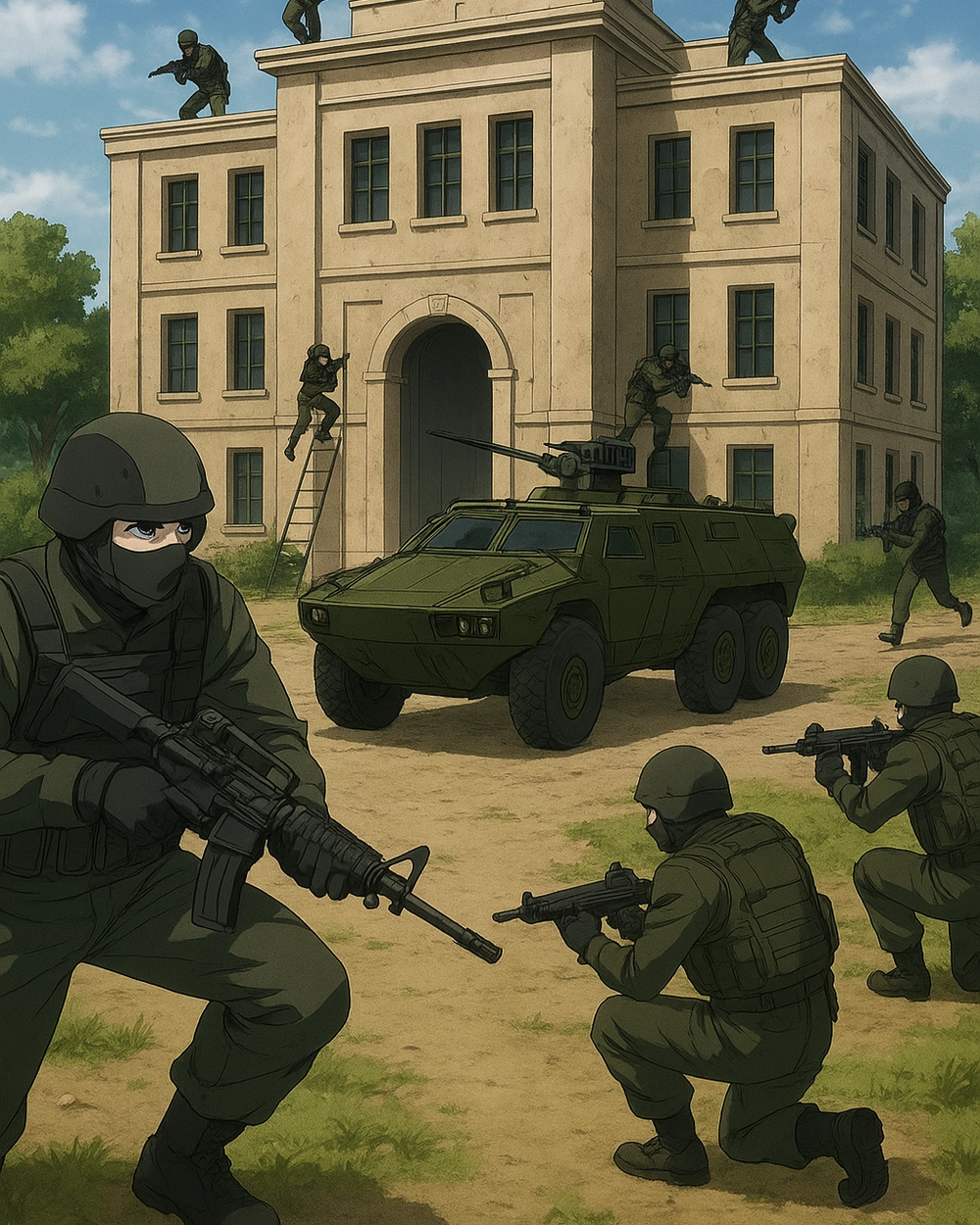 anime quân đội xuyên không hành động