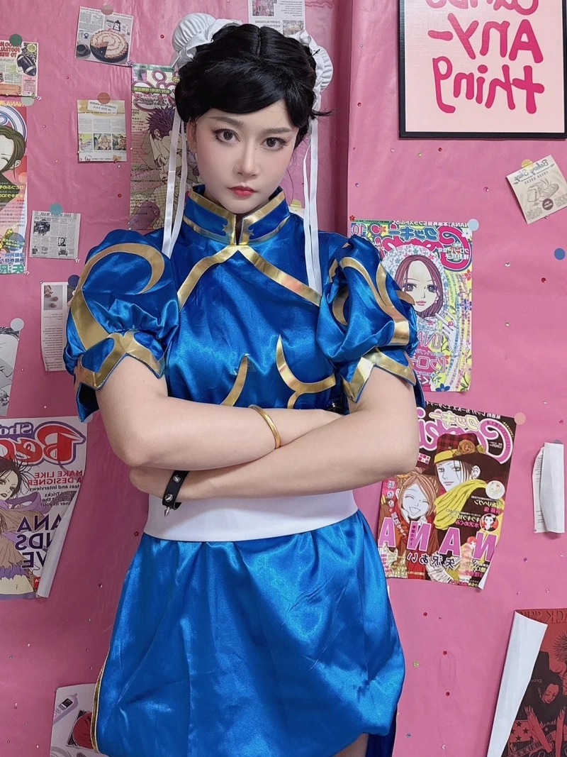 black chun li cosplay mạnh mẽ