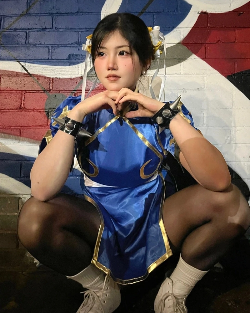 chun li cosplay black full hd