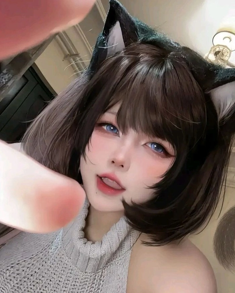 cosplay mèo đen quyến rũ