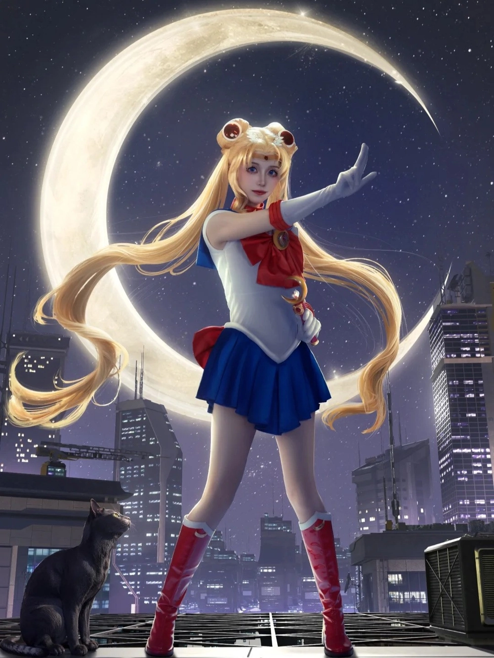 cosplay anime Sailor Moon nữ sinh dễ thương