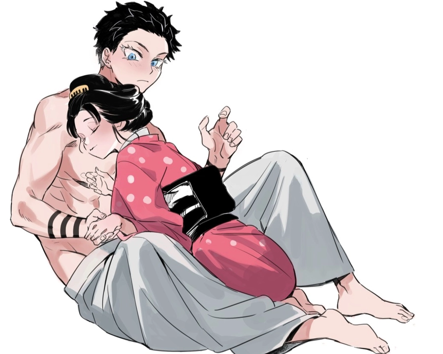 hình akaza và koyuki dễ thương