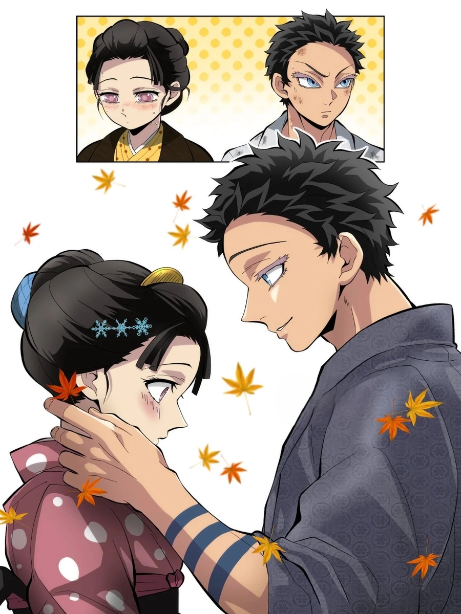 ảnh akaza với vợ koyuki anime