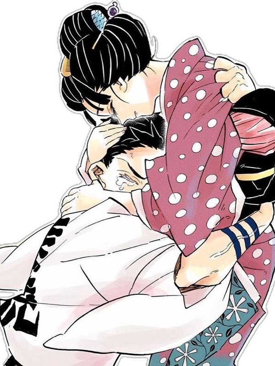 hình akaza ôm vợ khóc