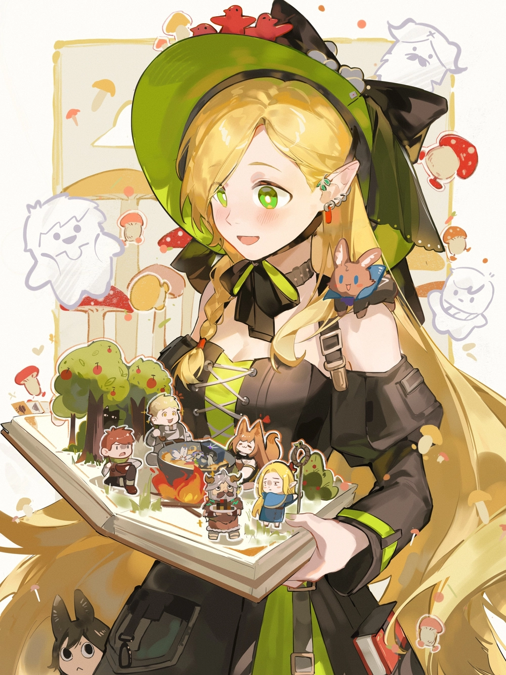 hình marcille cầm sách phép 