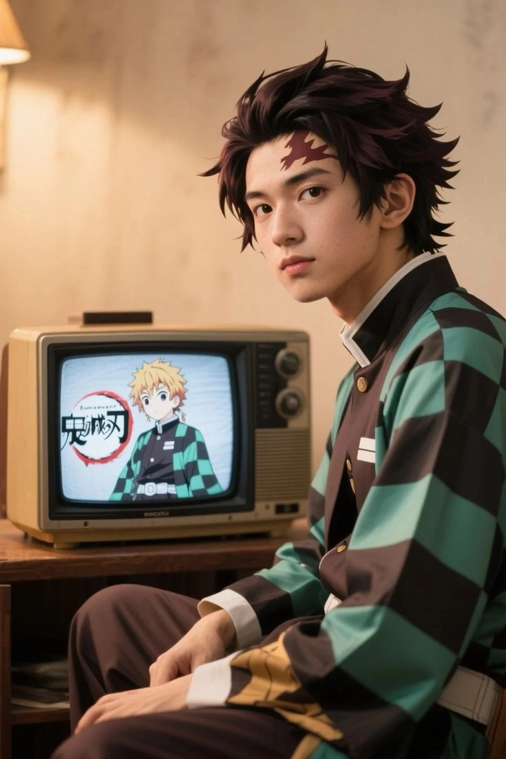 tanjiro cosplay ngầu phong cách hiện đại 