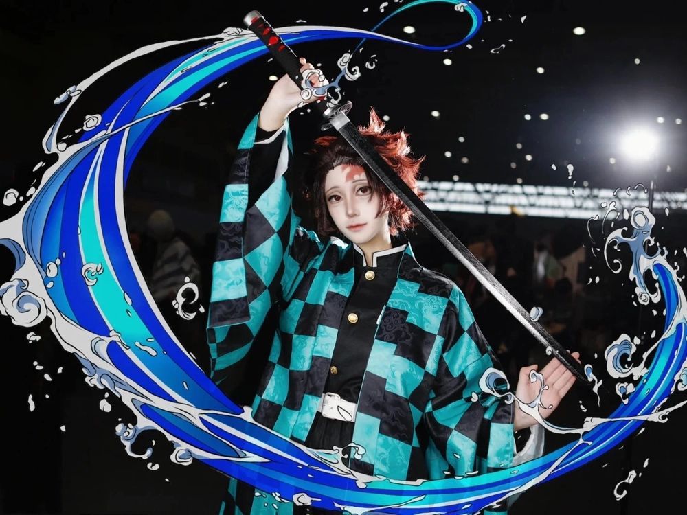 hình tanjiro cosplay demon slayer chất 