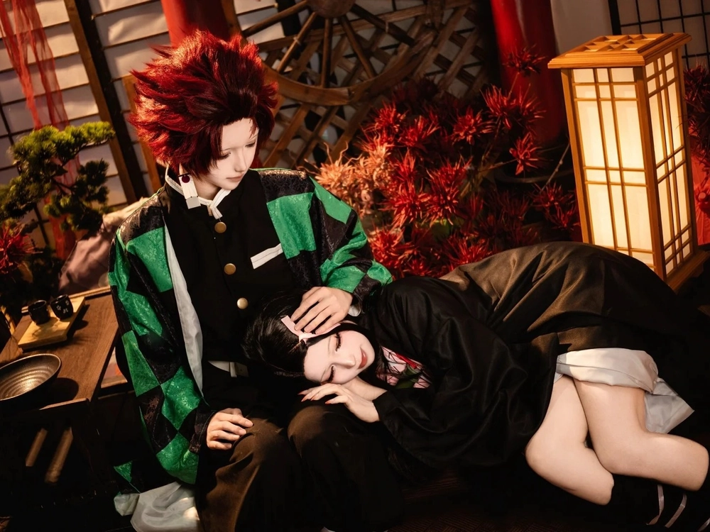 hình tanjiro x nezuko cosplay