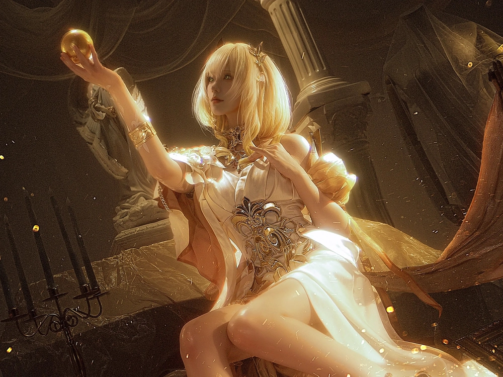 ảnh aglaea honkai cosplay đẹp 