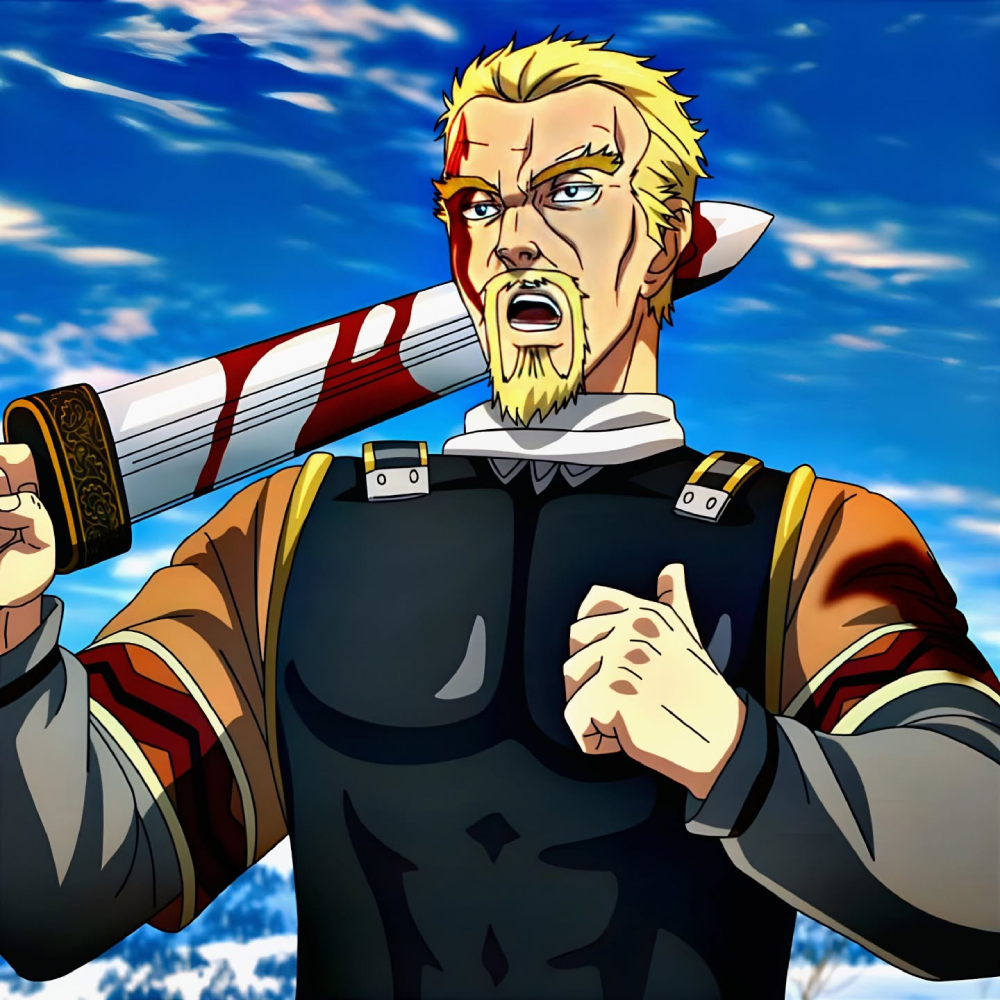 hình Askeladd biểu cảm nghiêm nghị