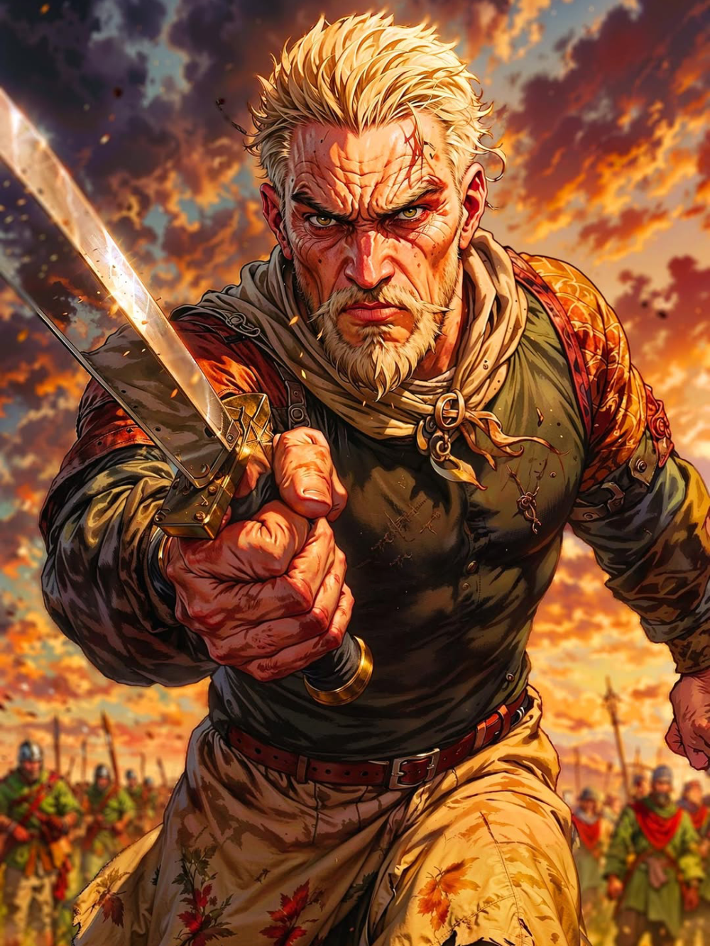 hình Askeladd cầm kiếm