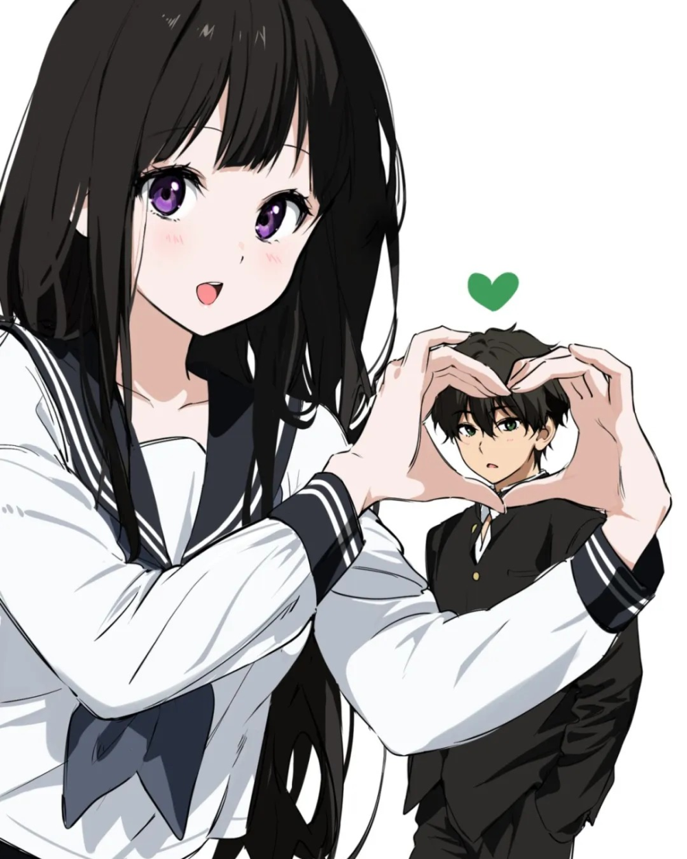 ảnh anime đôi chibi cute cắt