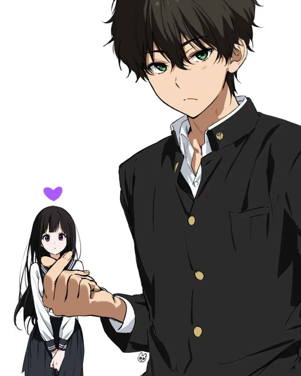 ảnh đôi anime cắt tình cảm