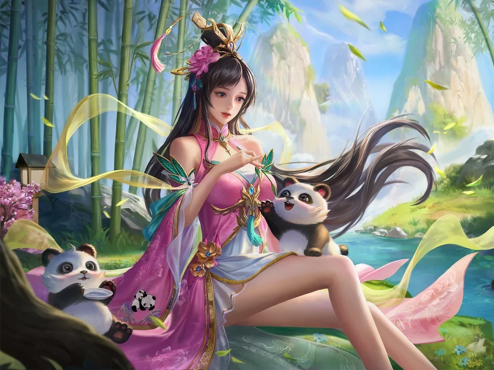 Hình anime panda chibi dễ thương