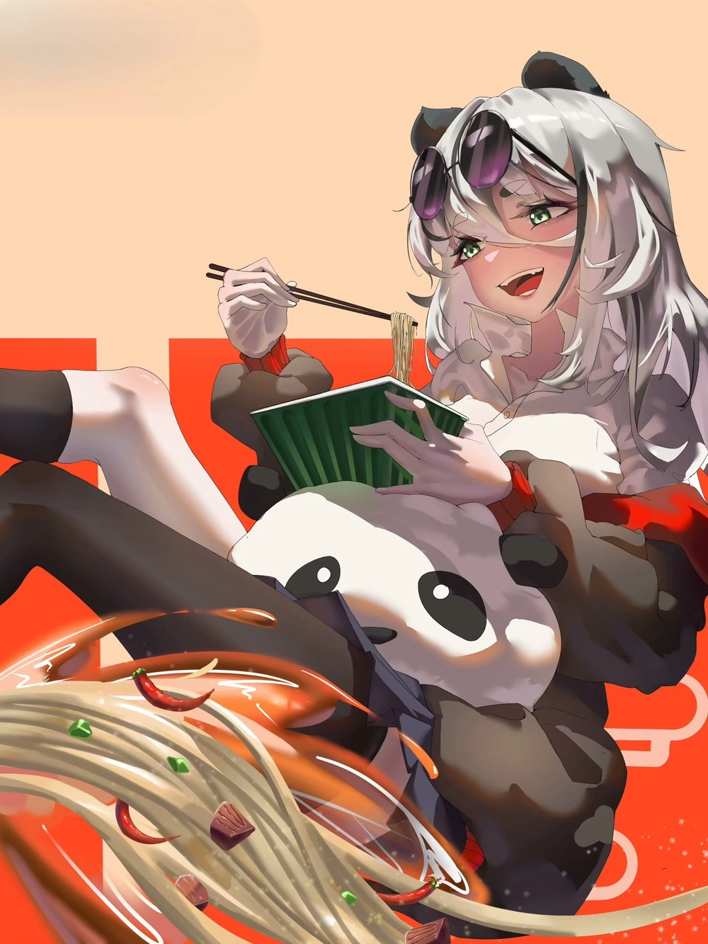 Hình gấu trúc anime đáng yêu chibi