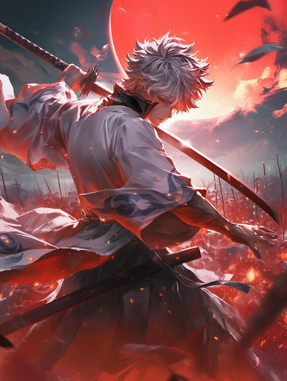 Ảnh Gintoki Sakata anime chiến binh bạc