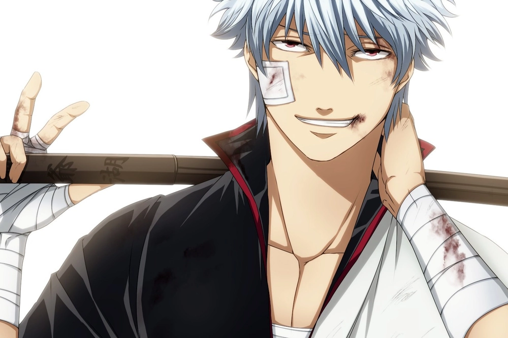 Ảnh Gintoki Sakata cầm thanh kiếm gỗ