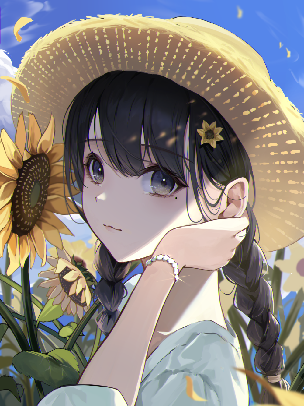 hoa hướng dương anime phong cách Nhật Bản